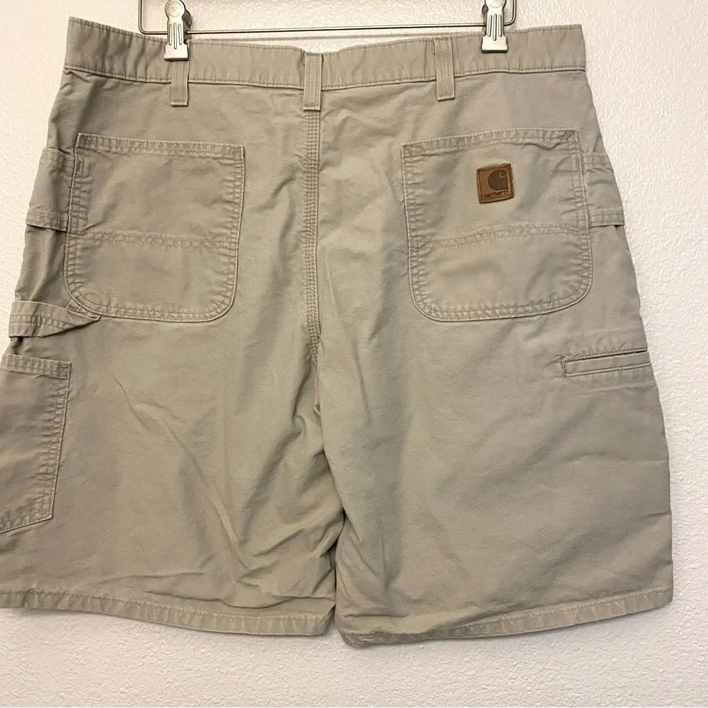 Carhartt Mens Cargo Shorts Tan Beige 100% Cotton Canvas Original Fit-38